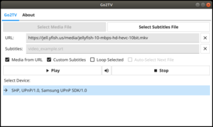 Скриншот программы Go2TV.